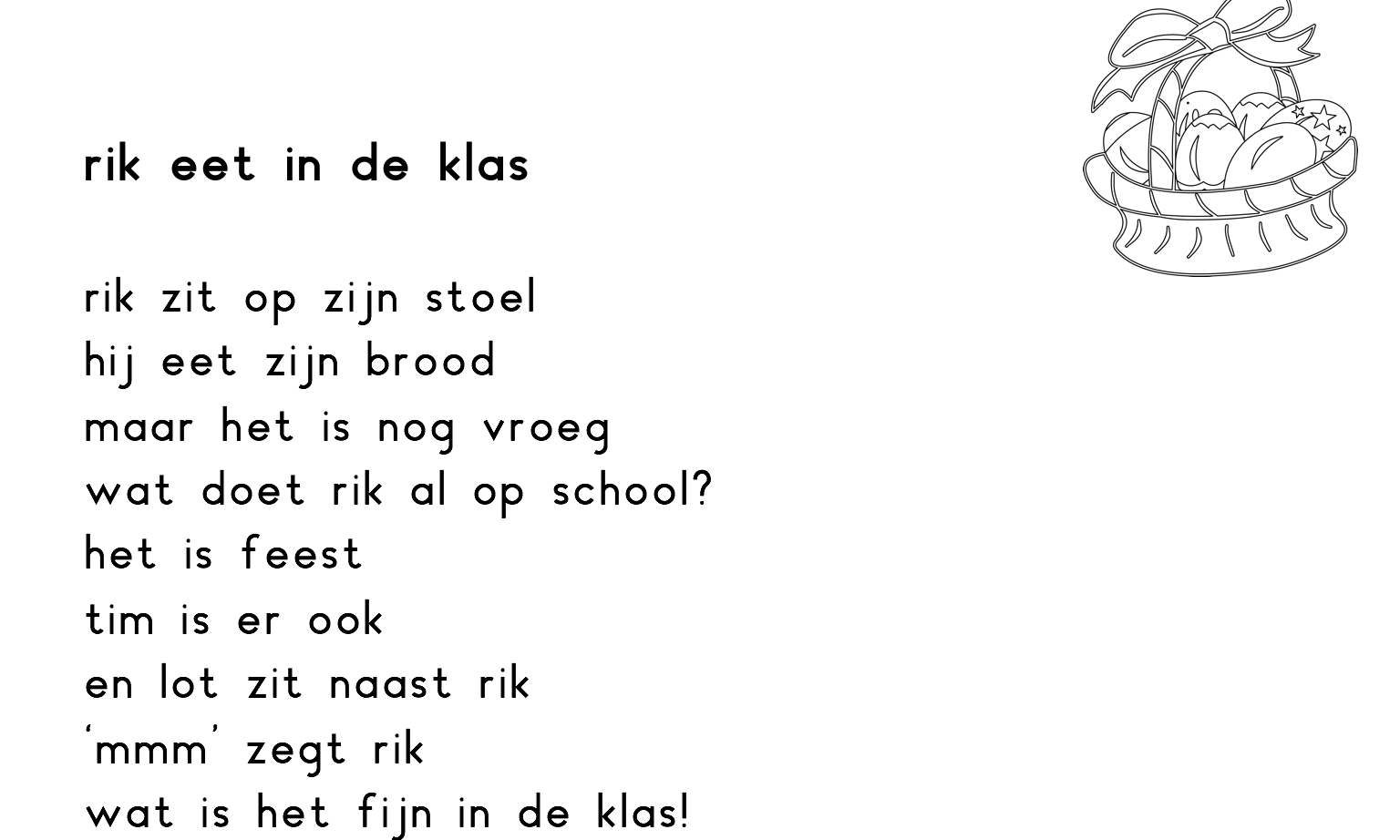 rik eet in de klas