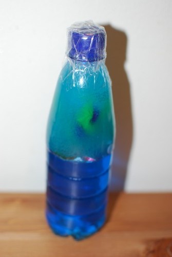 Sensomotorische fles thema onder water
