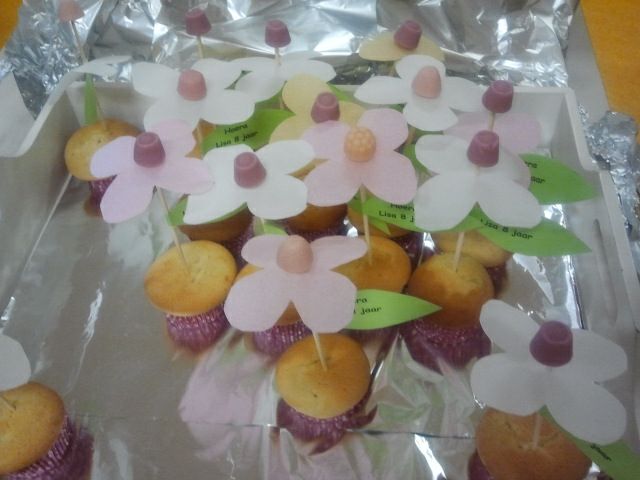 Cupcake met bloemetjes